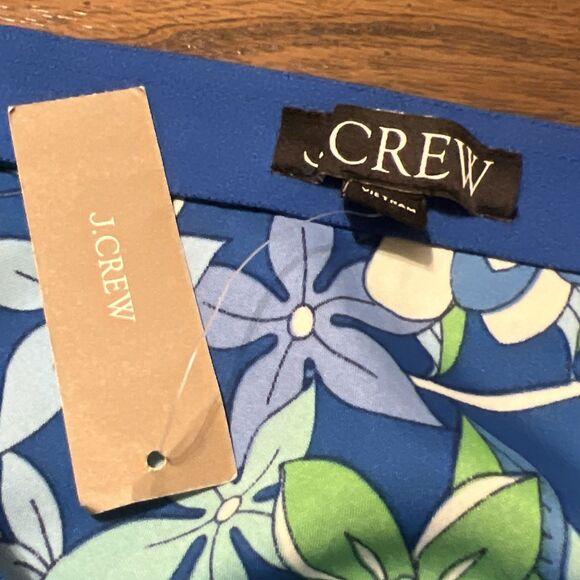 NWT J. Crew Blue Floral Long Maxi Skirt Stretchy Waist Flowy Comfy - Size Large - Picture 6 of 10